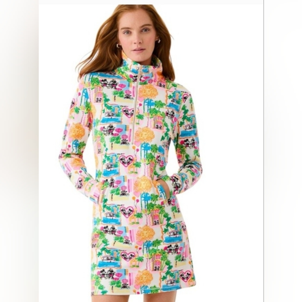NWT Lilly Pulitzer x Disney Eleni 1/2 Zip Dress XL